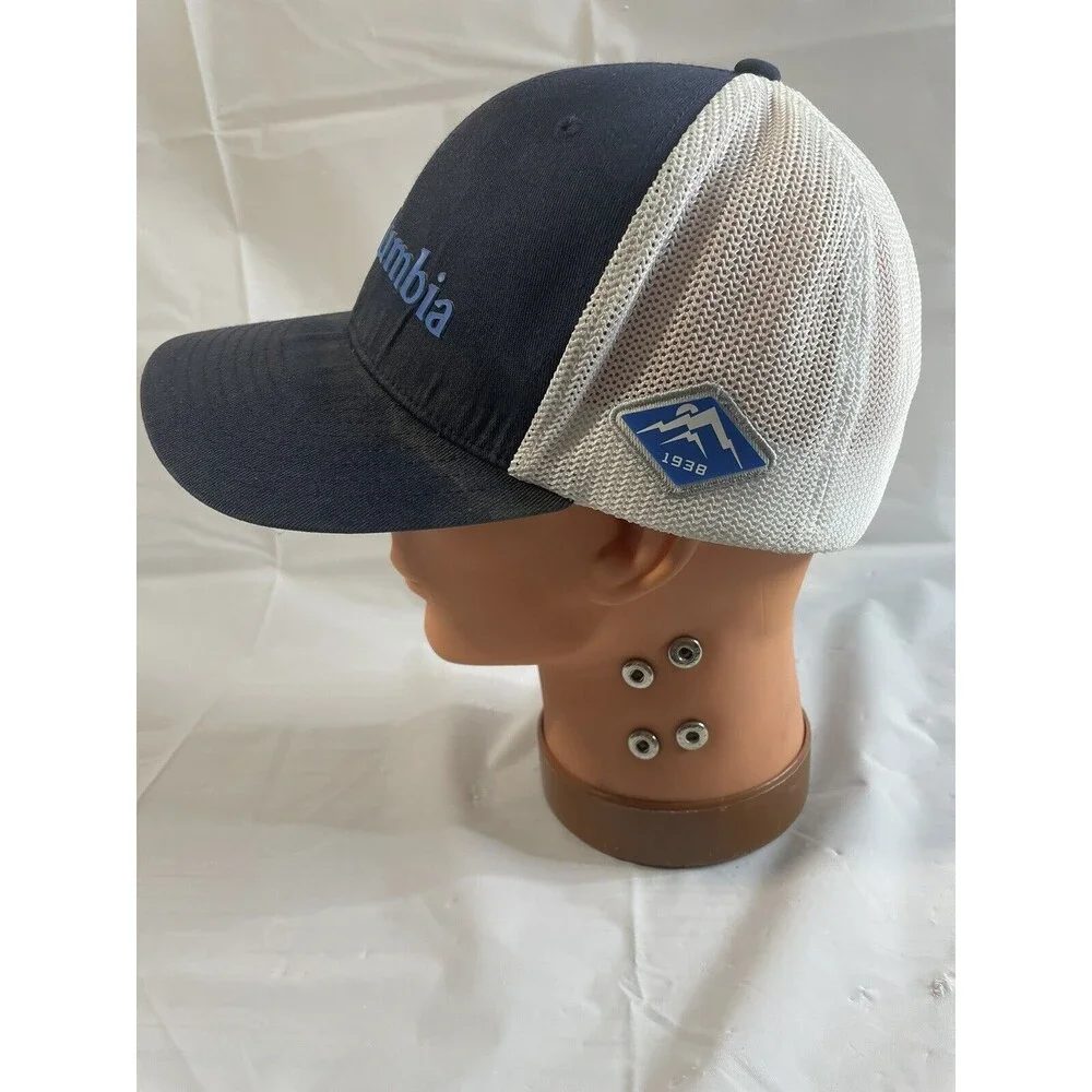 Columbia PFG Fitted Hat Cap Navy L/X Mesh Flexfit Light Weight